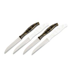 Konyhai kés készlet - 15 cm - fekete/fehér - 4 db / csomag