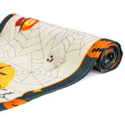 Halloween-i dekoráció - asztalterítő futó - halloween-i motívumokkal - 184 x 33 cm