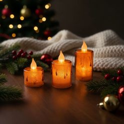 LED-es gyertya szett - melegfehér - műanyag - 3 db / szett