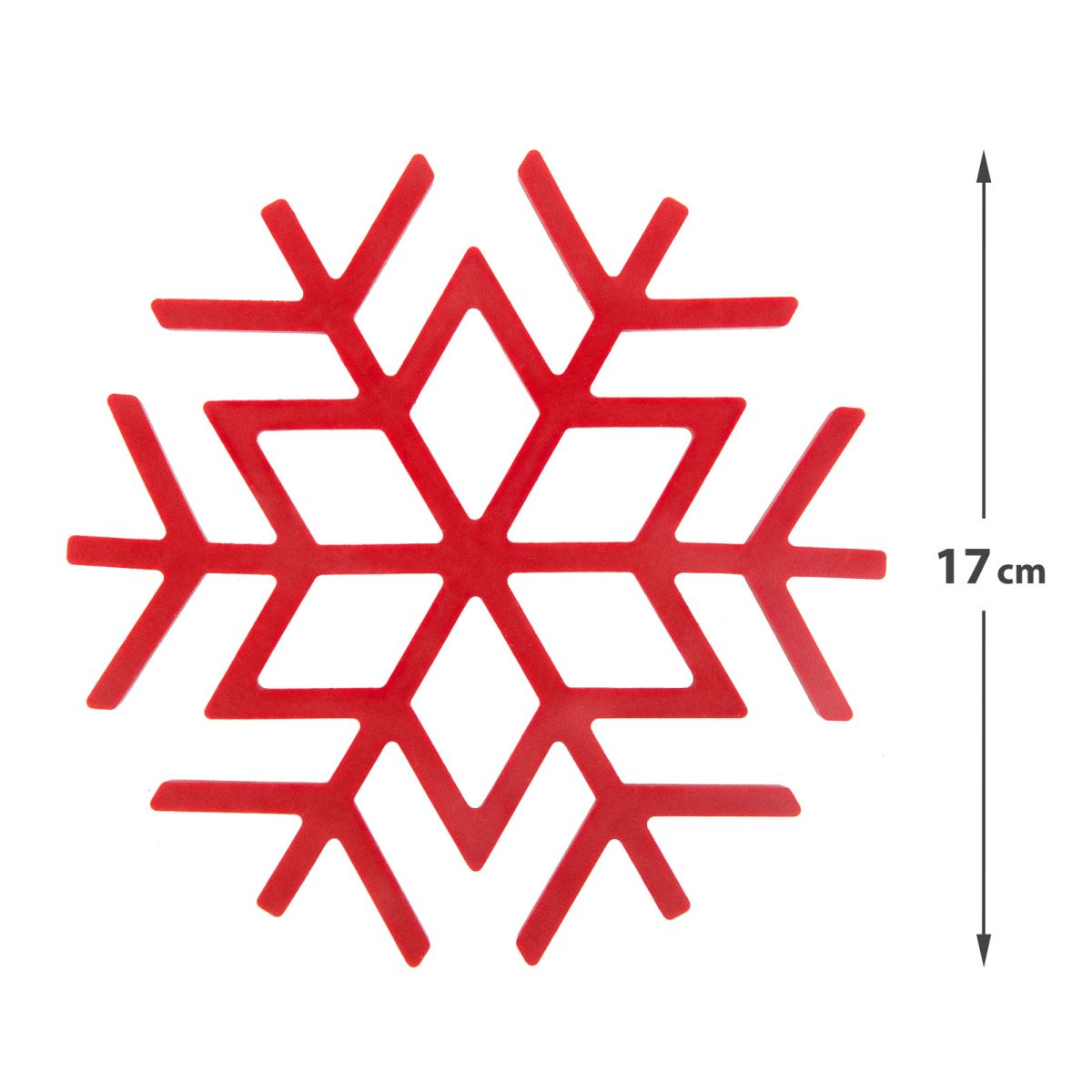 Szilikon edényalátét - jégkristály - piros - 17 cm - Image 2