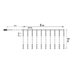 Fényfüggöny - 300 db hidegfehér microLED-del - 3 x 3 m - 230V - távirányítós - Image 2