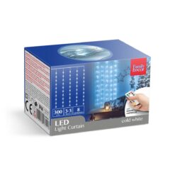 Fényfüggöny - 300 db hidegfehér microLED-del - 3 x 3 m - 230V - távirányítós - Image 4