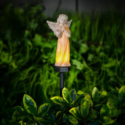 Szolár angyalka - imádkozó - 1 melegfehér LED - műgyanta - 49 x 11 x 6,5 cm