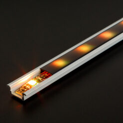LED aluminium profil sín - 1000 x 23(17) x 8 mm - süllyeszthető U profil - fehér