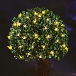 Pillangós szolár fényfüzér (2,4 m, 25 melegfehér LED, IP44)