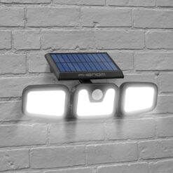 Karos, forgatható fali mozgásérzékelős szolár reflektor 3 COB LED-del (600 Lumen, IP65)