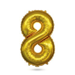 8-as születésnapi szám fólia lufi - arany - 40"
