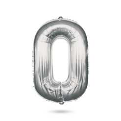 0-ás születésnapi szám fólia lufi - ezüst - 40"