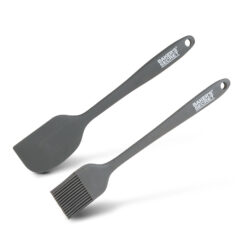 Baker's Secret 2 darabos szilikon ecset és spatula szett (fekete / sötétszürke)