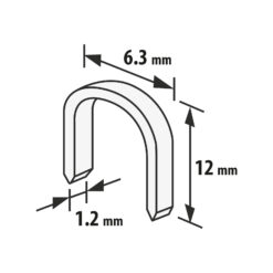 Tűzőkapocs - 1,2 x 6,3 x 12 mm - 1000 db - Image 2