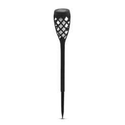 LED-es szolár lámpa - leszúrható - lángeffekt - 12 sárga LED - műanyag - fekete - 60 x 420 mm - Image 2