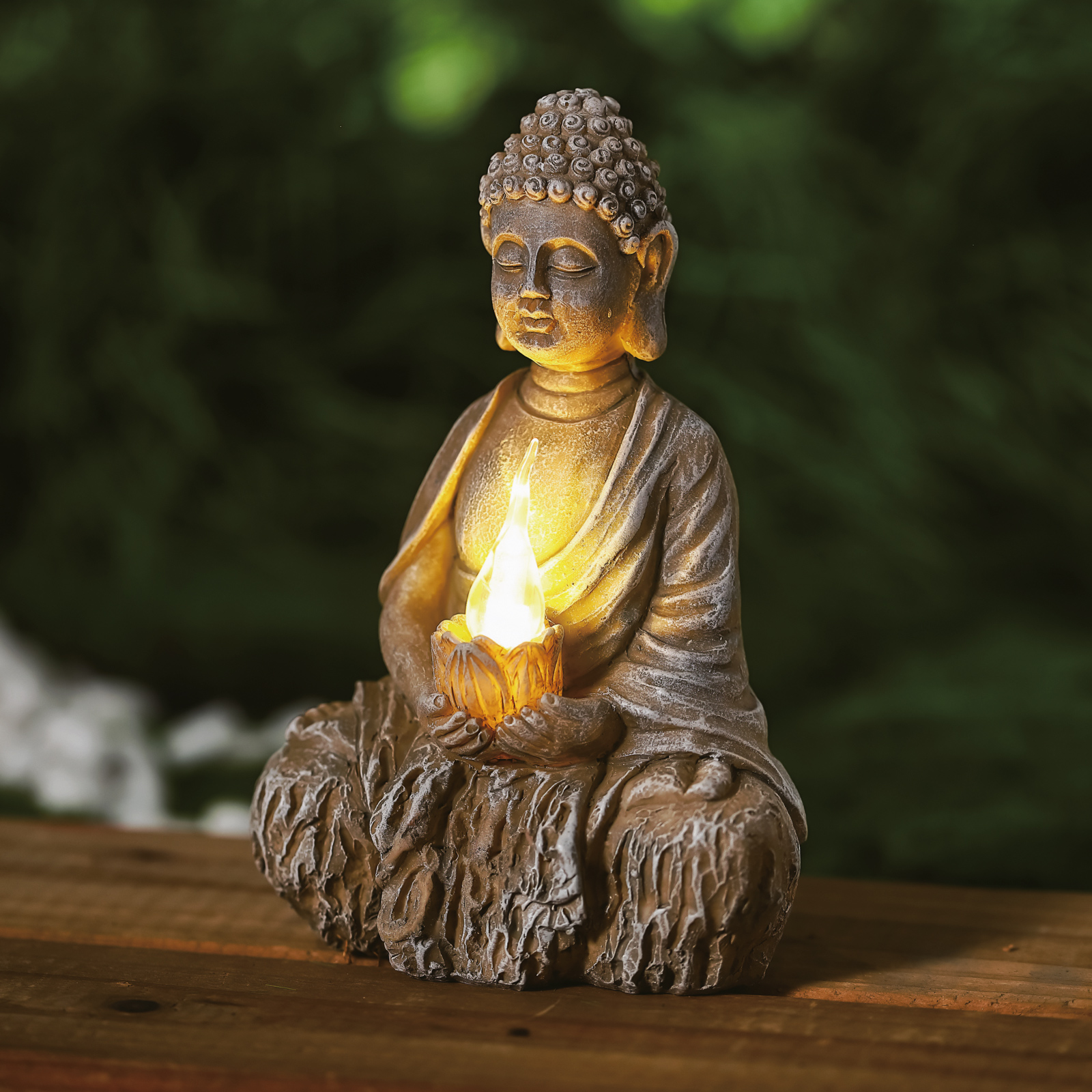 Szolár Buddha - 1 LED - 12,5 x 8,5 x 19 cm - 2 féle - Image 2