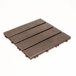 WPC teraszburkolat 4 léces kivitelben (30 x 30 cm, fekete, 11 db / csomag)