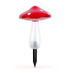 Leszúrható szolár gomba piros kalappal (23,5 cm, 10 hidegfehér LED, IP44) - Image 2