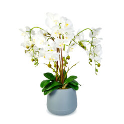 Alternative view of Műnövény dekoráció - orchidea - fehér - 83 cm