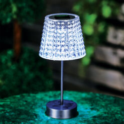 Hibás! Szolár asztali lámpa - átlátszó - hidegfehér LED - műanyag - 26 x 12 cm - Image 2