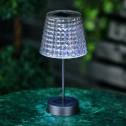 Hibás! Szolár asztali lámpa - füst - hidegfehér LED - műanyag - 26 x 12 cm - Image 2