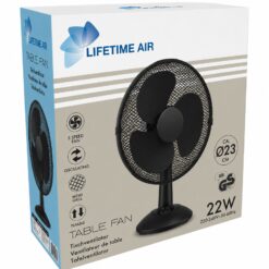 Asztali ventilátor - 23 cm - 22 W - 2 sebesség - oszcilláló - fekete - 220-240V AC - Image 2