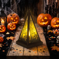 Alternative view of Halloween-i LED lámpás - csontváz - melegfehér - fekete - 9,5 x 9,5 x 17 cm - 2 x AAA