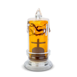 Halloween-i LED gyertya dekoráció - sírkő - narancs LED - 3 x LR1130 - 5 x 5 x 10 cm - Image 2