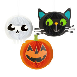 Halloween-i dekoráció - lampion szett - tök, macska, koponya - papír - 20 cm - 3 db / csomag - Image 2