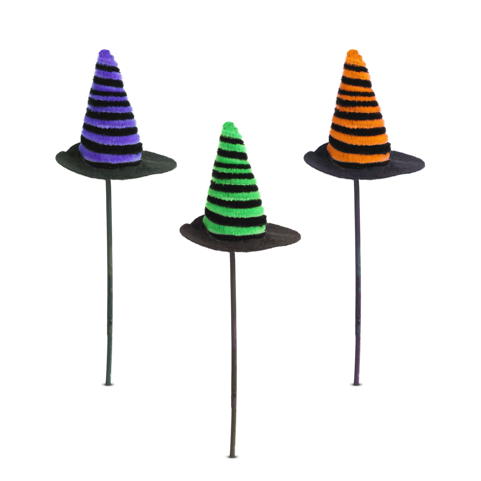 Halloween-i dekoráció szett - boszorkánykalap - leszúrható - 20 x 7 cm - 3 db / csomag - Image 2