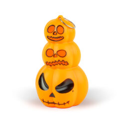 Halloween-i világító dekoráció - tök - melegfehér LED - 12 x 7,5 cm - 3 x LR1130 - Image 2