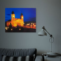 Alternative view of LED-es fali hangulatkép - "Nagytemplom Debrecen" -  3 x AA, 38 x 48 cm