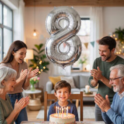 0-ás születésnapi szám fólia lufi - ezüst - 40" - Image 2