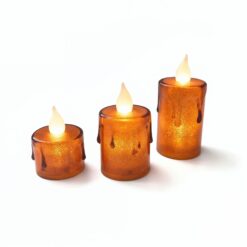 LED-es gyertya szett - melegfehér - műanyag - 3 db / szett - Image 2