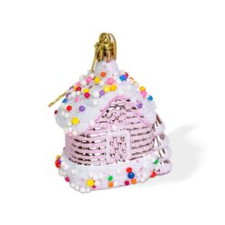 Karácsonyfadísz - fényes házikó - 8 x 6 x 4 cm - Image 2