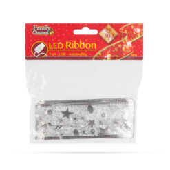 Karácsonyi LED-es szalag - ezüst - 5 m x 5 cm - 50 LED - USB - Image 2