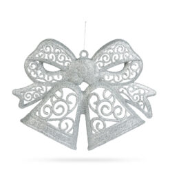 Karácsonyi dekoráció - masni - akasztható - ezüst - 35 cm - Image 2