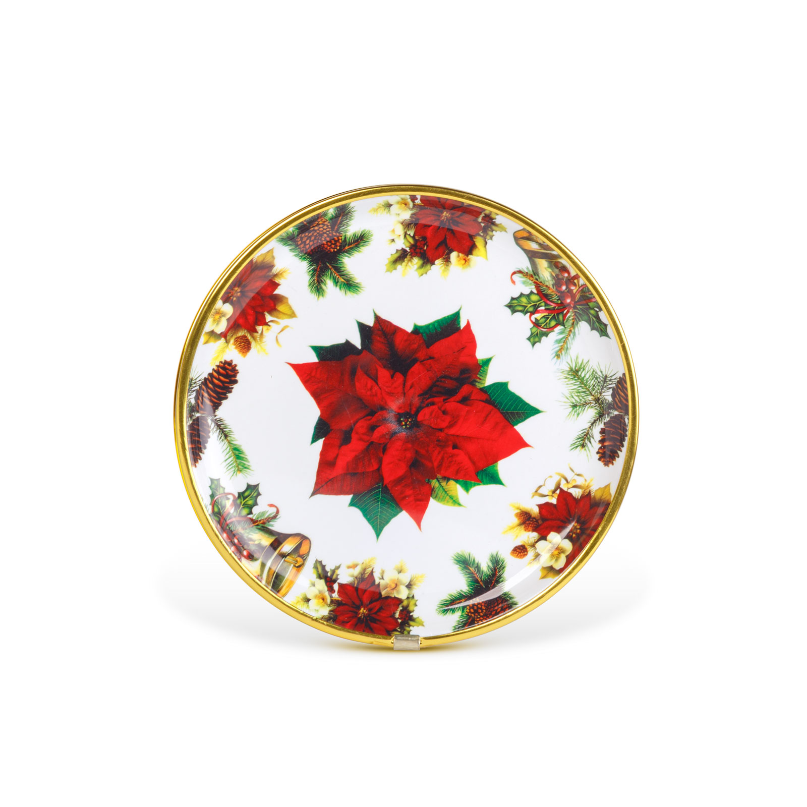 Karácsonyi kínálótál - műanyag - mikulásvirág - 22 cm - Image 2