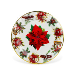 Karácsonyi kínálótál - műanyag - mikulásvirág - 37,5 cm - Image 2