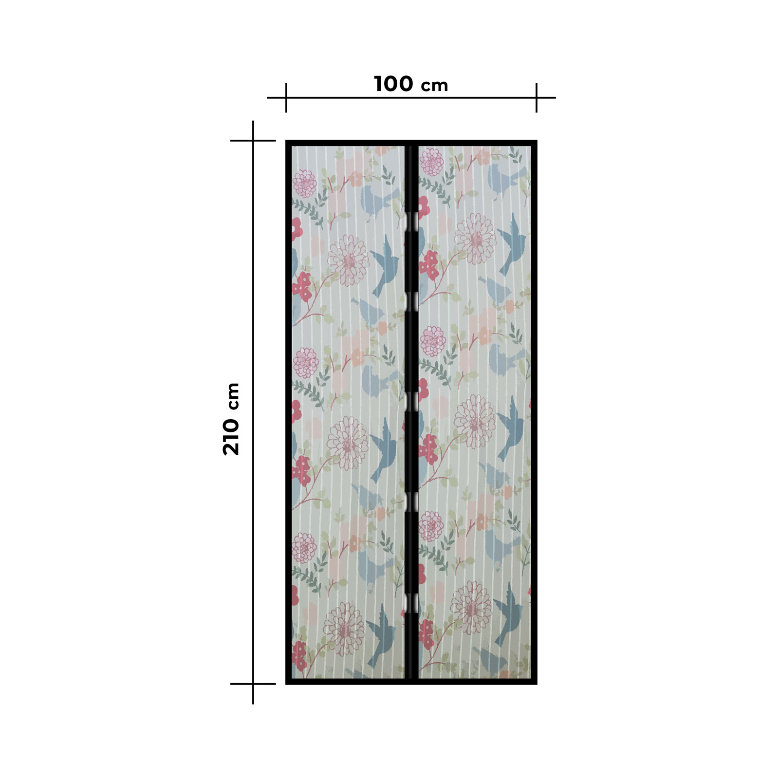 Szúnyogháló függöny ajtóra - mágneses - 100 x 210 cm - madár mintás - Image 3