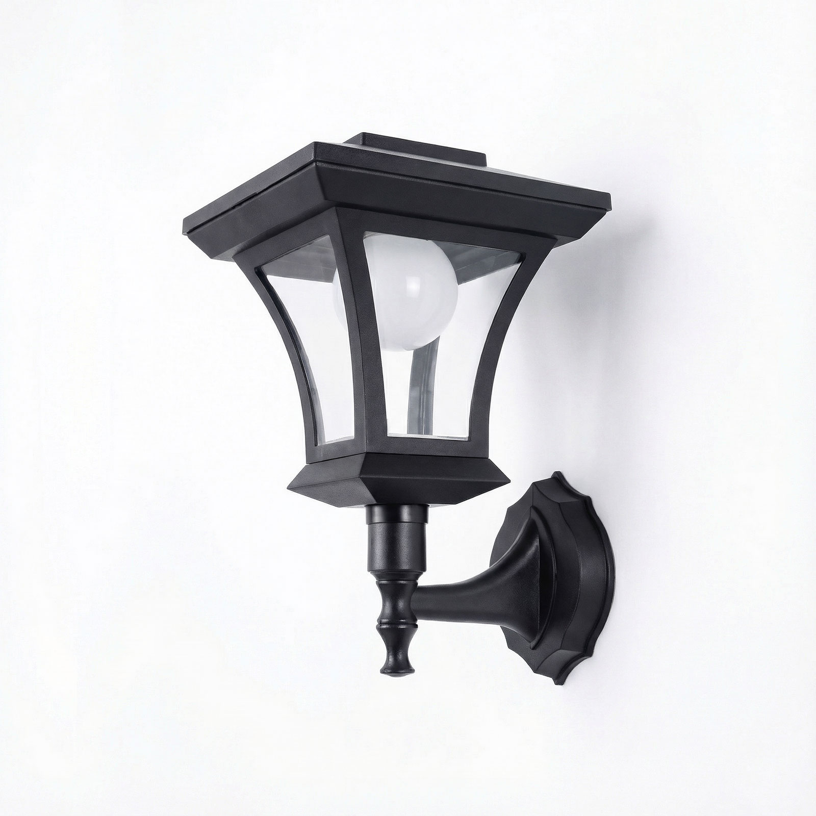 LED-es szolár lámpa - fali - 21 x 21 cm - 8 LED - fekete - melegfehér - Image 3
