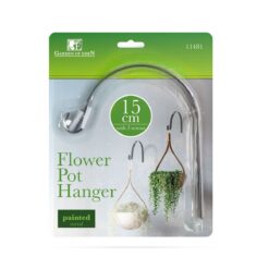Fali fém virágcserép és kaspó akasztó konzol (15 cm, fekete, max. 4,5 kg) - Image 2