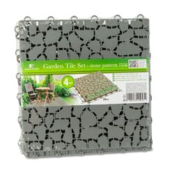 Kerti járólap - kőmintás - műanyag - 29 x 29 cm - szürke - 4 db / csomag - Image 2