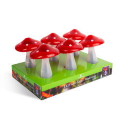 Leszúrható szolár gomba piros kalappal (23,5 cm, 10 hidegfehér LED, IP44) - Image 3