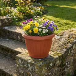 Műanyag virágcserép - terrakotta - 20 cm - Image 3