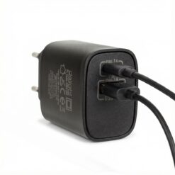Hálózati Adapter USB + Type-C PD20W gyorstöltéssel - fekete - Image 3