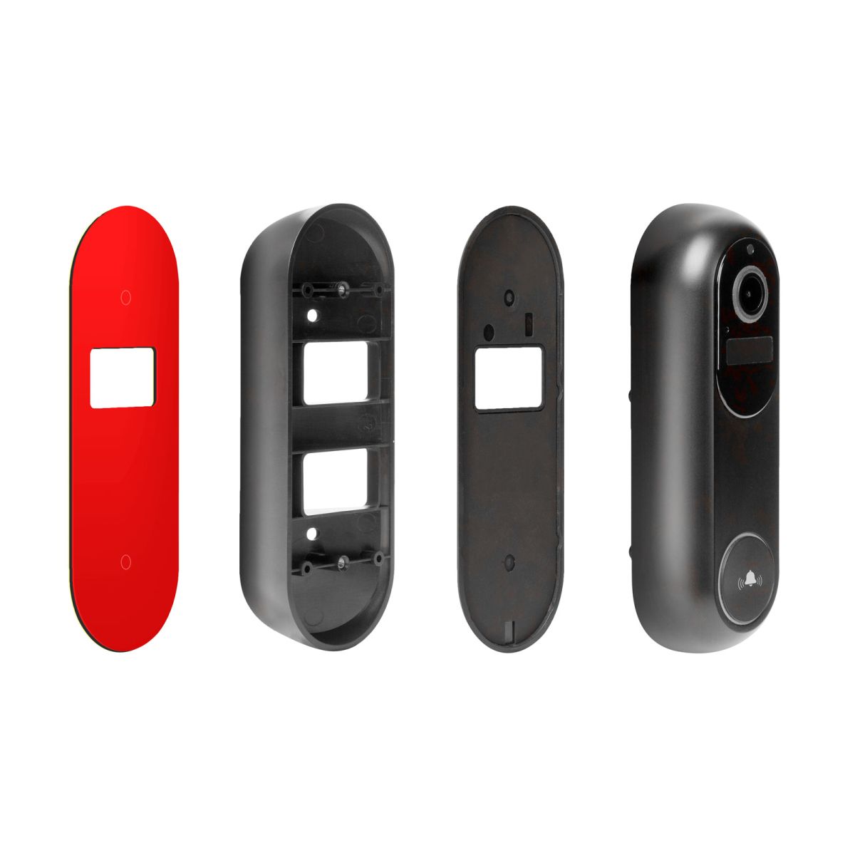 Smart Wi-Fi-s videó kaputelefon - akkumulátoros, 12V - MicroSD, FHD, PIR - fekete - Image 2