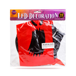 Halloween-i LED dekor - szellem - piros - 10 színes LED - akasztható - 2 x 2032 - 75 x 35 cm - Image 3