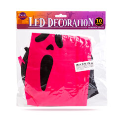 Halloween-i LED dekor - szellem - rózsaszín - 10 színes LED - akasztható - 2 x 2032 - 75 x 35 cm - Image 3