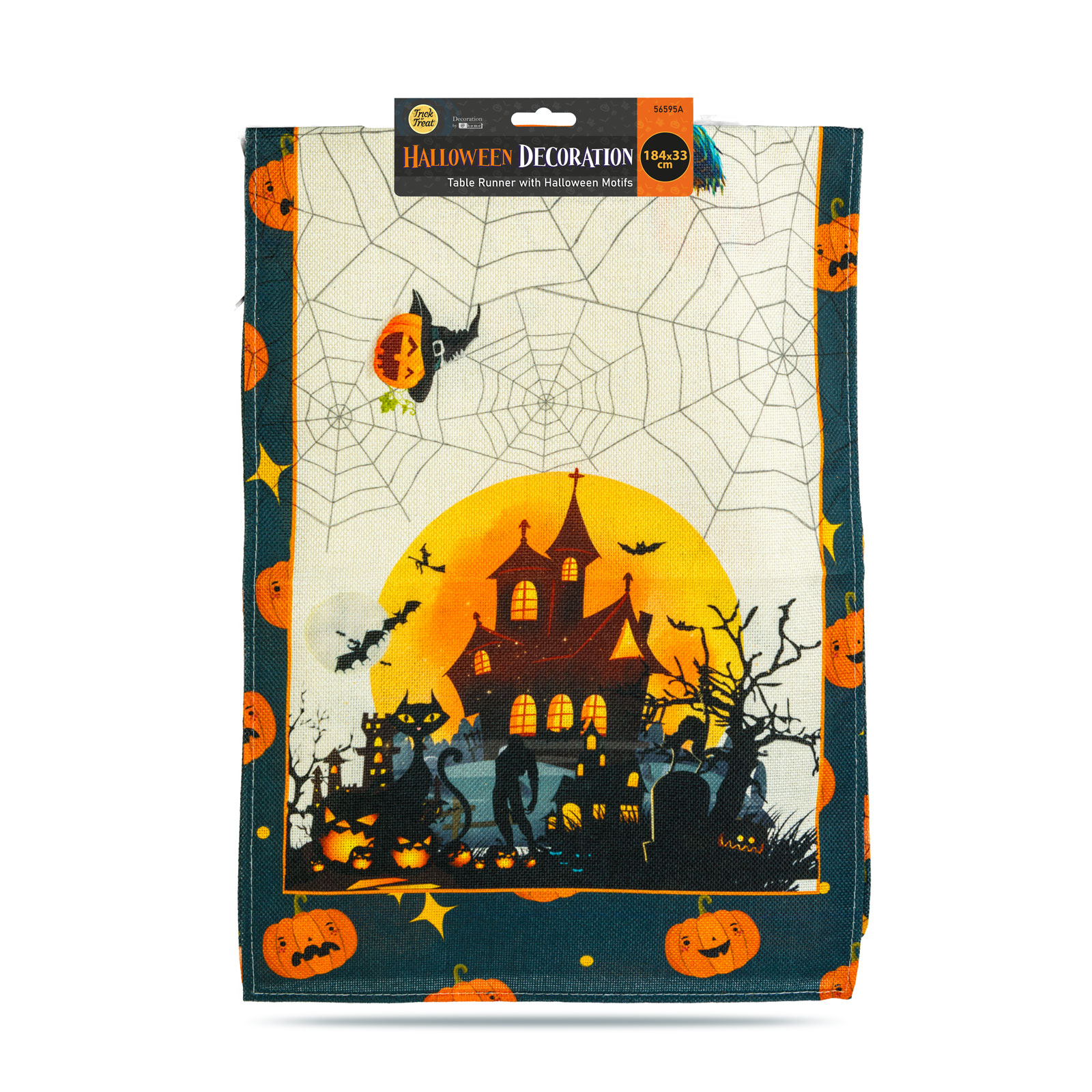 Halloween-i dekoráció - asztalterítő futó - halloween-i motívumokkal - 184 x 33 cm - Image 3