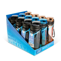 Sport kulacs - műanyag, átlátszó - 600 ml - 3 színben - Image 3
