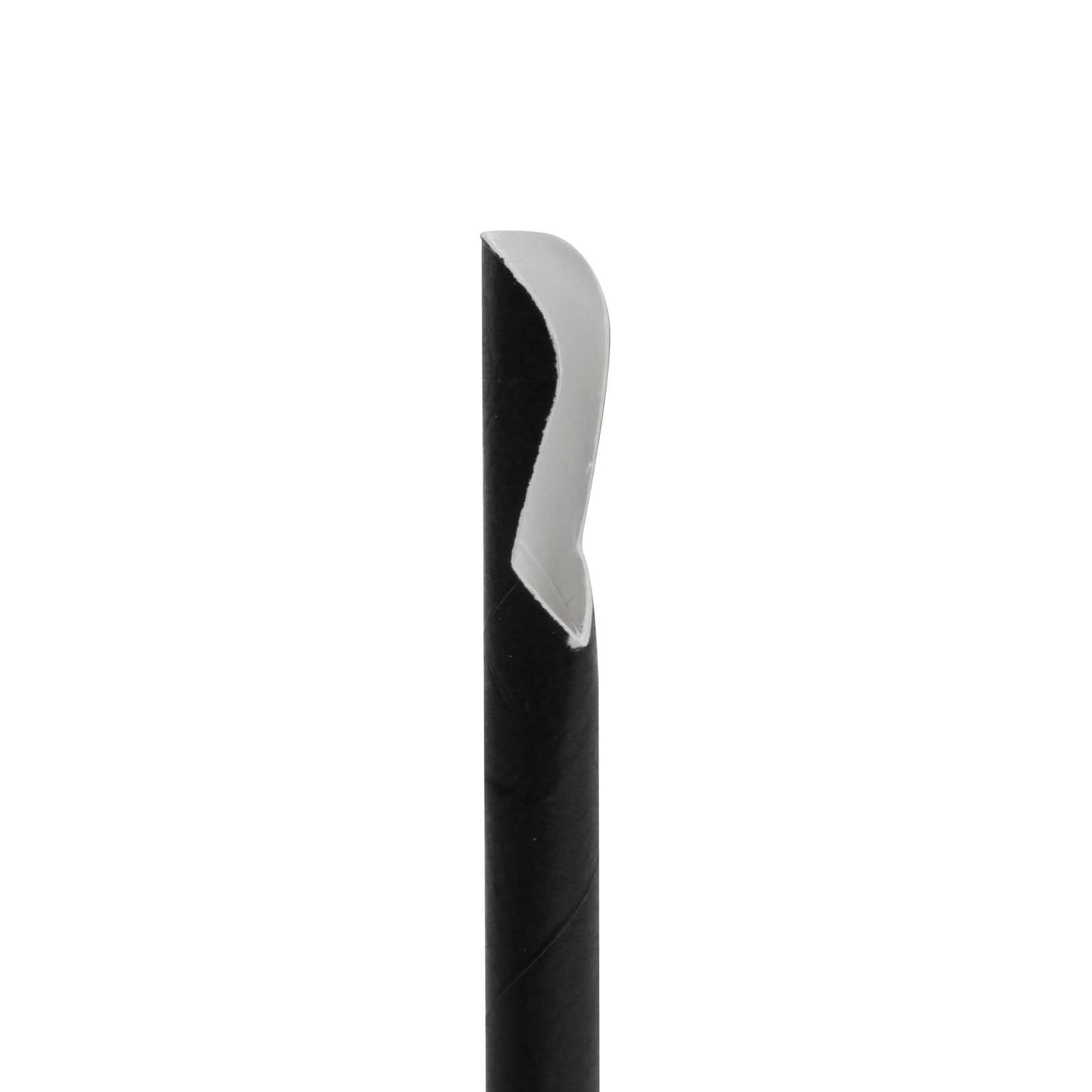 Papír szívószál - fekete, kanállal - 200 x 8 mm - 150 db / csomag - Image 2