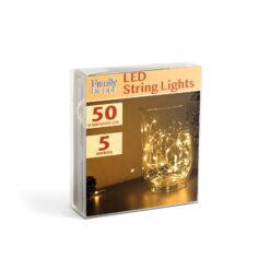 LED fényfüzér - 5 m - 50 LED - melegfehér - 3 x AA - Image 3