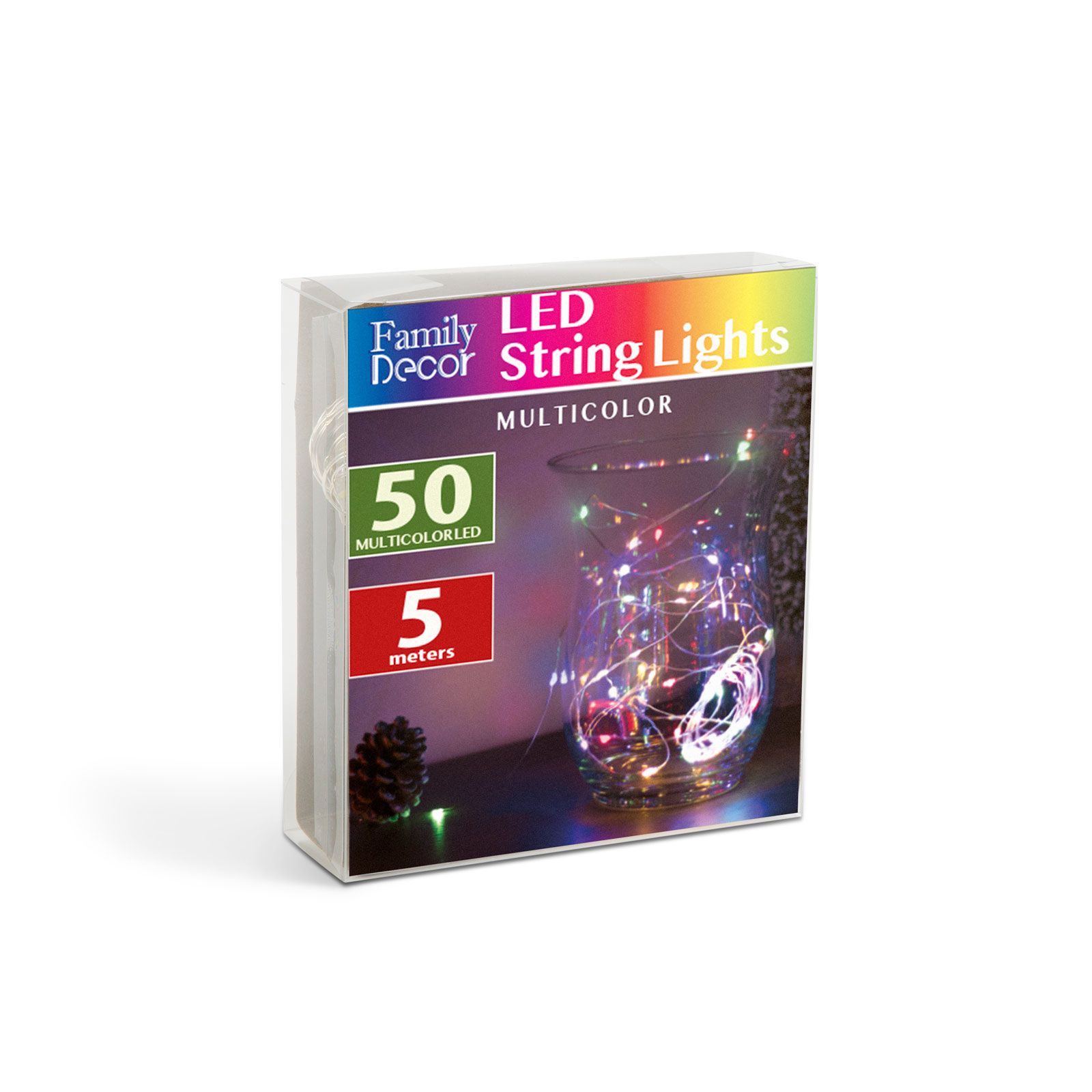 LED fényfüzér - 5 m - 50 LED - multicolor - 3 x AA - Image 3